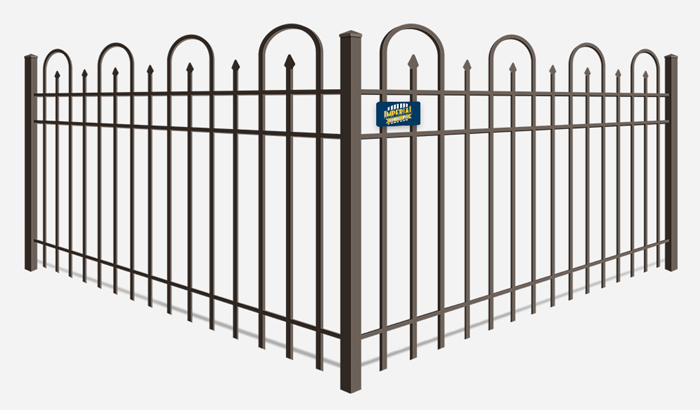 Decorative iron fence with looped pickets in Tewksbury