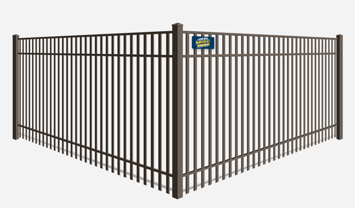 Double picket aluminum fence for commercial properties in Tewksbury