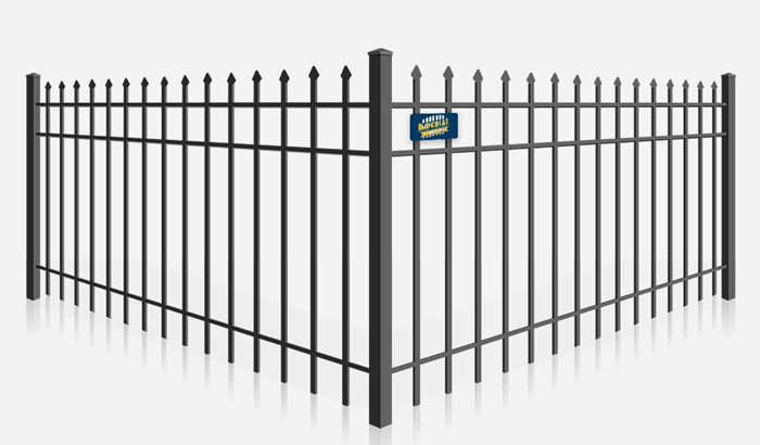 Spear top commercial metal fence contractor in Tewksbury