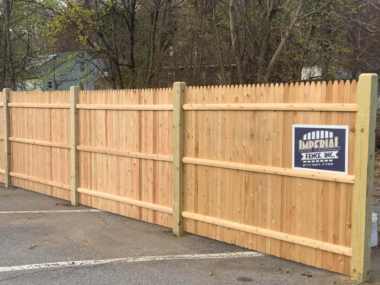 Full-Privacy Stockade Wood Fence for Residential or Commercial Properties in Tewksbury MA